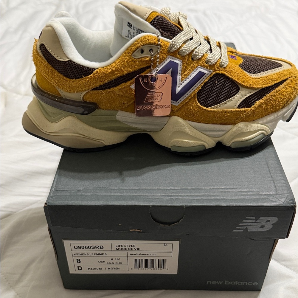 New Balance Yellow and Brown Athletic Shoes